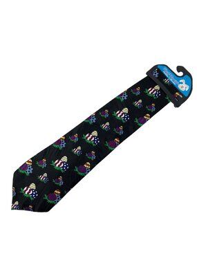 Keith Daniels Easter Neck Tie Black Polyester Decorated Eggs 57 in All Over